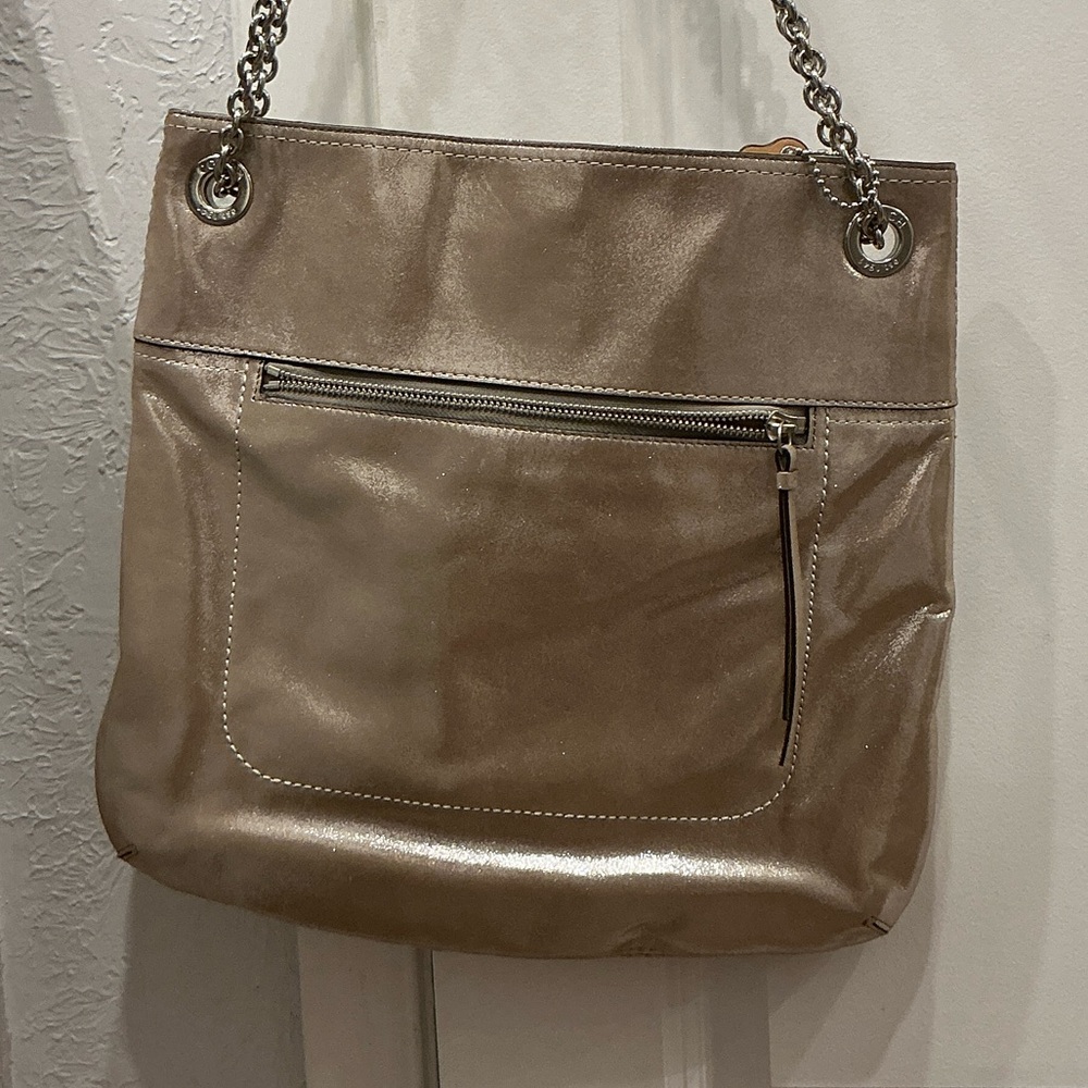 Metallic Leather Shoulder Bag